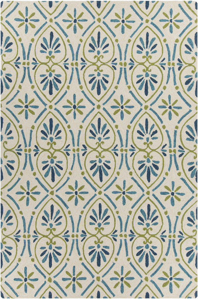 Chandra Terra TER-35101 Cream/Blue/Green Area Rug main image