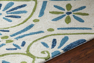 Chandra Terra TER-35101 Cream/Blue/Green Area Rug Detail