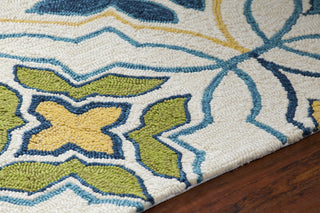 Chandra Terra TER-35104 Cream/Blue/Yellow/Green Area Rug Detail