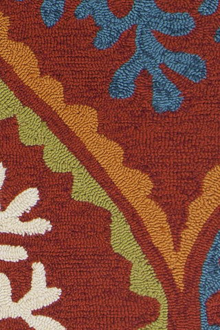 Chandra Terra TER-35106 Red/Blue/Green/Orange/Cream/Yellow Area Rug Close Up