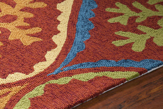 Chandra Terra TER-35106 Red/Blue/Green/Orange/Cream/Yellow Area Rug Detail