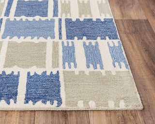 Rizzy Tetra TET102 Blue Area Rug Corner 