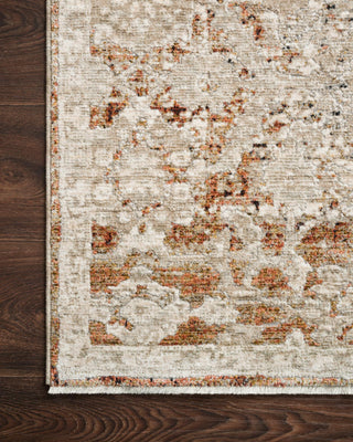 Loloi Theia THE-07 Natural/Rust Area Rug Corner On Wood