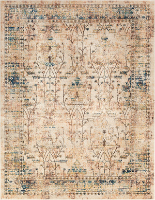 Surya Tharunaya THN-1003 Dark Brown Navy Teal Saffron Burnt Orange Khaki Cream Area Rug Main Image 8 X 10