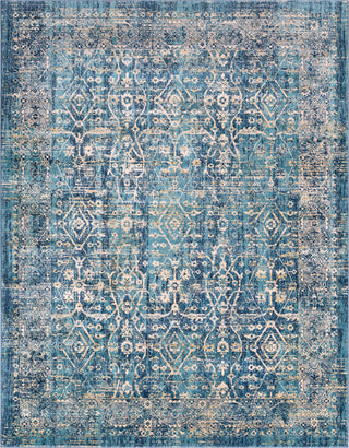 Surya Tharunaya THN-1005 Teal Navy Saffron Khaki Silver Gray Medium Cream Area Rug Main Image 8 X 10