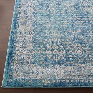 Surya Tharunaya THN-1005 Teal Navy Saffron Khaki Silver Gray Medium Cream Area Rug Detail Image