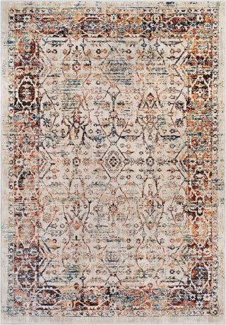 Surya Tharunaya THN-1006 Burnt Orange Dark Brown Cream Khaki Saffron Navy Teal Area Rug main image