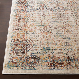 Surya Tharunaya THN-1006 Burnt Orange Dark Brown Cream Khaki Saffron Navy Teal Area Rug Detail Image