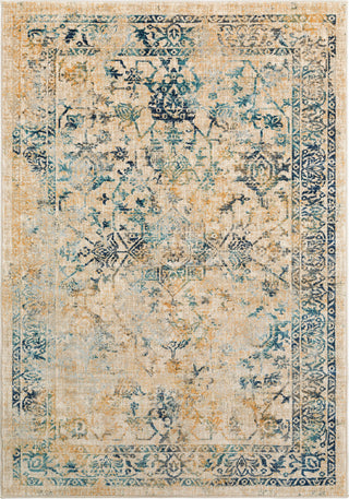 Surya Tharunaya THN-1008 Teal Navy Silver Gray Saffron Khaki Cream Medium Area Rug main image