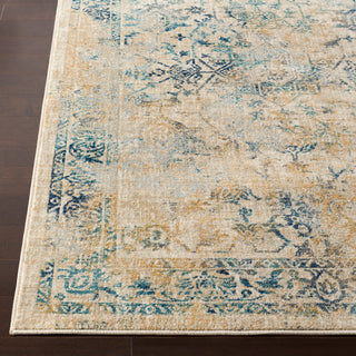 Surya Tharunaya THN-1008 Teal Navy Silver Gray Saffron Khaki Cream Medium Area Rug Detail Image