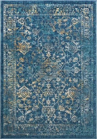 Surya Tharunaya THN-1009 Navy Teal Cream Medium Gray Saffron Area Rug main image