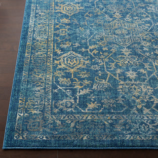 Surya Tharunaya THN-1009 Navy Teal Cream Medium Gray Saffron Area Rug Detail Image