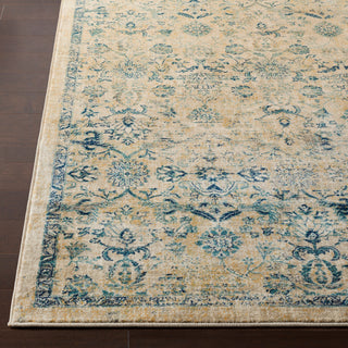 Surya Tharunaya THN-1011 Khaki Saffron Teal Navy Medium Gray Cream Area Rug Detail Image