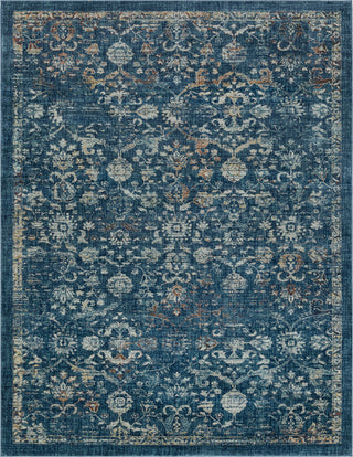 Surya Tharunaya THN-1012 Navy Teal Cream Saffron Burnt Orange Area Rug Main Image 8 X 10