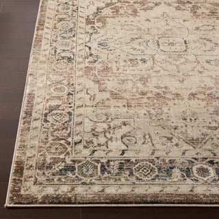 Surya Tharunaya THN-1013 Camel Dark Blue Light Gray Cream Rose Teal Burnt Orange Area Rug Detail Image