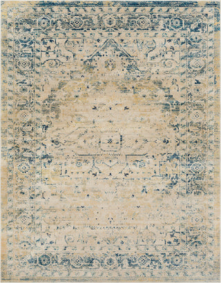 Surya Tharunaya THN-1014 Dark Blue Beige Teal Cream Saffron Light Gray Medium Area Rug Main Image 8 X 10