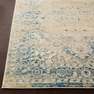 Surya Tharunaya THN-1014 Dark Blue Beige Teal Cream Saffron Light Gray Medium Area Rug Detail Image