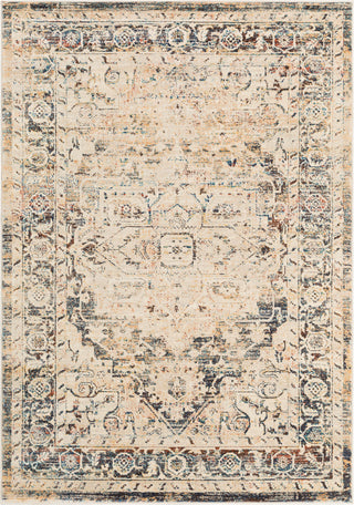 Surya Tharunaya THN-1015 Dark Blue Burnt Orange Saffron Beige Light Gray Brown Area Rug main image