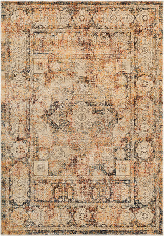 Surya Tharunaya THN-1017 Black Burnt Orange Khaki Saffron Cream Teal Area Rug main image