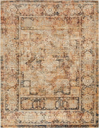 Surya Tharunaya THN-1017 Black Burnt Orange Khaki Saffron Cream Teal Area Rug Main Image 8 X 10