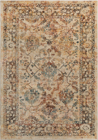 Surya Tharunaya THN-1020 Burnt Orange Teal Khaki Camel Dark Brown Saffron Area Rug main image