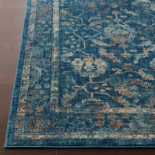 Surya Tharunaya THN-1021 Navy Teal Saffron Cream Burnt Orange Area Rug Detail Image