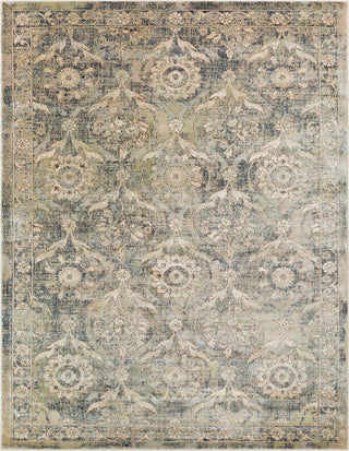 Surya Tharunaya THN-1022 Khaki Silver Gray Medium Navy Mint Area Rug Main Image 8 X 10