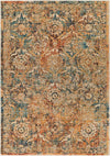 Surya Tharunaya THN-1023 Burnt Orange Saffron Teal Khaki Cream Dark Brown Navy Area Rug main image