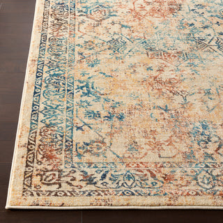 Surya Tharunaya THN-1025 Burnt Orange Dark Brown Navy Teal Saffron Khaki Cream Area Rug Detail Image