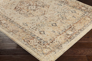 Surya Tharunaya THN-1028 Burnt Orange Dark Brown Khaki Saffron Navy Teal Cream Area Rug Corner Image