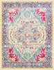 Surya Tharunaya THN-1034 Bright Yellow Aqua Dark Blue Garnet Red Peach Area Rug Main Image 8 X 10