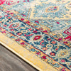 Surya Tharunaya THN-1034 Bright Yellow Aqua Dark Blue Garnet Red Peach Area Rug Texture Image