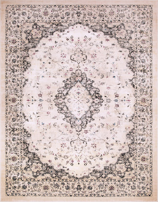 Surya Tharunaya THN-1035 Medium Gray Cream Black Bright Purple Area Rug Main Image 8 X 10