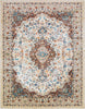 Surya Tharunaya THN-1038 Burnt Orange Dark Brown Cream Light Gray Aqua Blue Saffron Area Rug Main Image 8 X 10