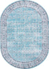 Unique Loom Timeless LEO-RVVL1 Blue Area Rug Oval Top-down Image