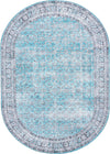 Unique Loom Timeless LEO-RVVL1 Blue Area Rug Oval Top-down Image