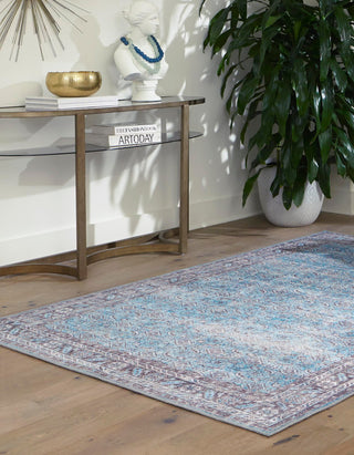 Unique Loom Timeless LEO-RVVL1 Blue Area Rug Rectangle Lifestyle Image