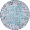 Unique Loom Timeless LEO-RVVL1 Blue Area Rug Round Top-down Image