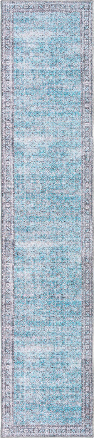 Unique Loom Timeless LEO-RVVL1 Blue Area Rug Runner Top-down Image