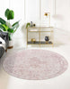 Unique Loom Timeless LEO-RVVL10 Beige Area Rug Round Lifestyle Image
