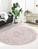 Unique Loom Timeless LEO-RVVL10 Beige Area Rug Round Lifestyle Image