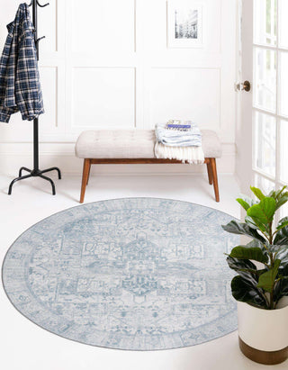 Unique Loom Timeless LEO-RVVL10 Ivory Area Rug Round Lifestyle Image