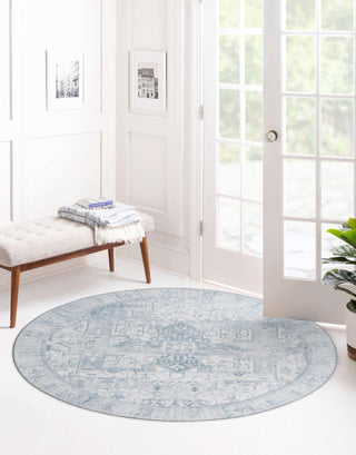 Unique Loom Timeless LEO-RVVL10 Ivory Area Rug Round Lifestyle Image