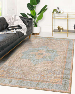 Unique Loom Timeless LEO-RVVL10 Light Brown Area Rug Rectangle Lifestyle Image Feature