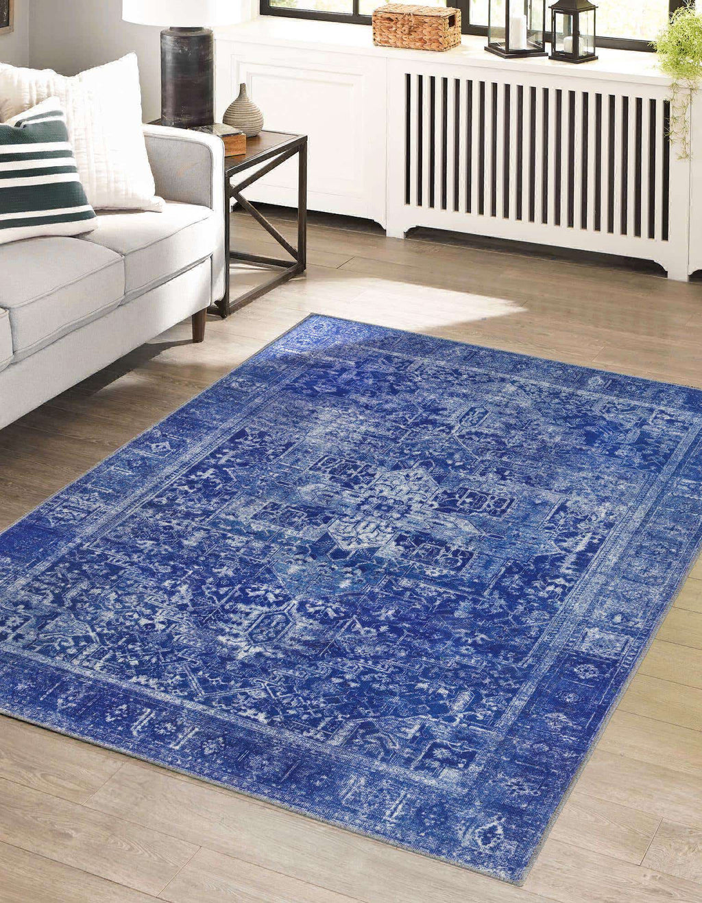 Unique Loom Timeless LEO-RVVL10 Navy Area Rug Rectangle Lifestyle Image Feature