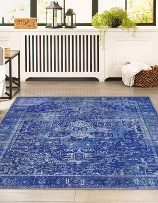 Unique Loom Timeless LEO-RVVL10 Navy Area Rug Rectangle Lifestyle Image