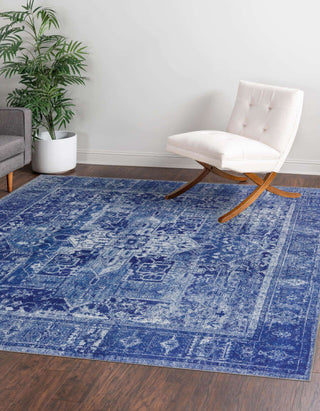 Unique Loom Timeless LEO-RVVL10 Navy Area Rug Square Lifestyle Image