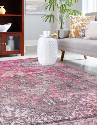 Unique Loom Timeless LEO-RVVL10 Pink Area Rug Rectangle Lifestyle Image