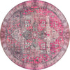Unique Loom Timeless LEO-RVVL10 Pink Area Rug Round Top-down Image
