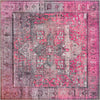 Unique Loom Timeless LEO-RVVL10 Pink Area Rug Square Top-down Image